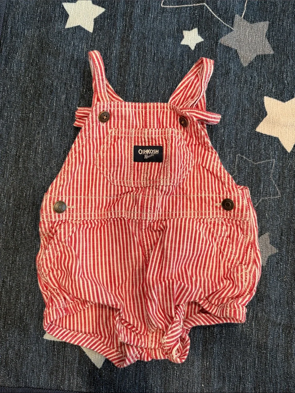 OshKosh B'gosh Red & White Striped Baby Overalls